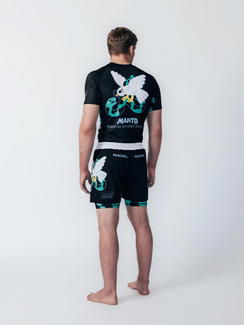 MANTO hybrid fightshorts dove - black